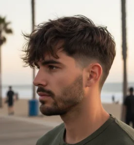 Low Drop Fade Messy Fringe