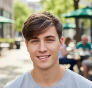 Low Drop Fade Fringe with Natural Finish