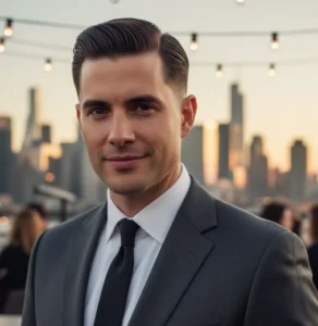 Classic Slick Back with Low Drop Fade