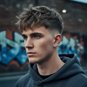 Low Drop Fade Choppy Fringe