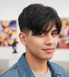 Low Drop Fade Layered Fringe