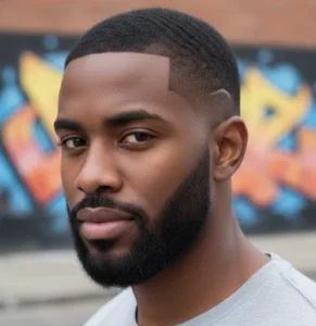 Low Drop Fade Buzz Cut with Beard