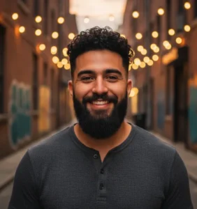 Low Drop Fade Curly Top with Line-Up