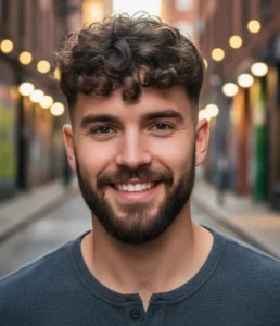 Low Drop Fade Curly High Volume Top