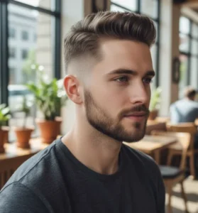 Low Drop Taper Fade with Clean Sides