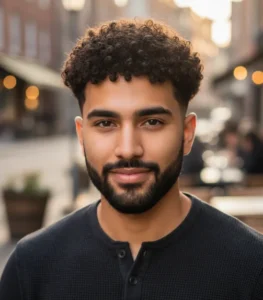 Low Drop Fade Curly Afro Top