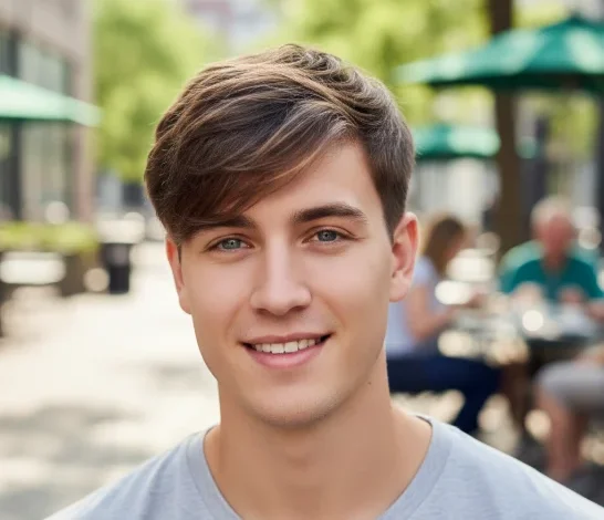 Low Drop Fade Fringe with Natural Finish