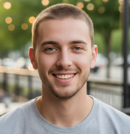 Low Drop Fade Buzz Cut for Summer