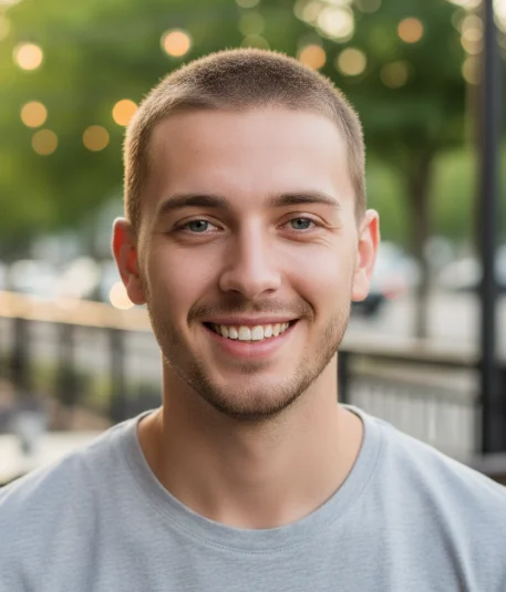 Low Drop Fade Buzz Cut for Summer