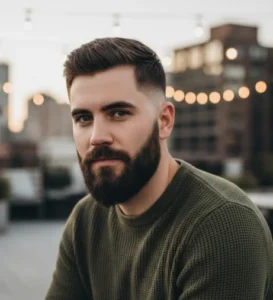 beard fade with low dropfade