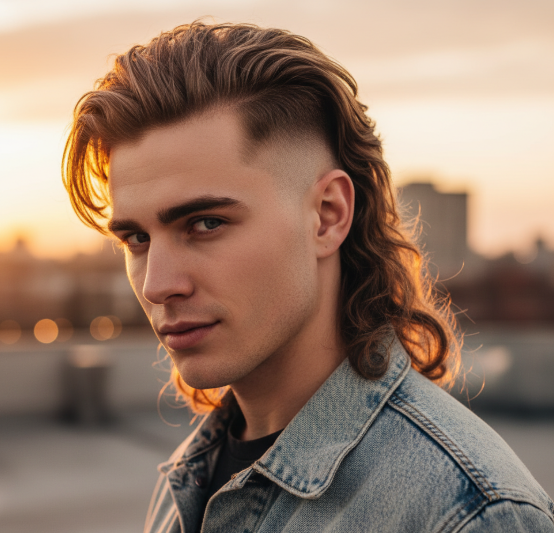 Mullet low drop fade