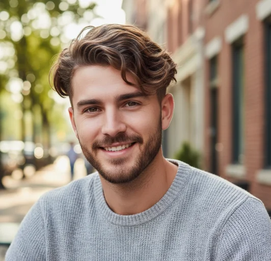 Low Taper Fade Wavy Hair